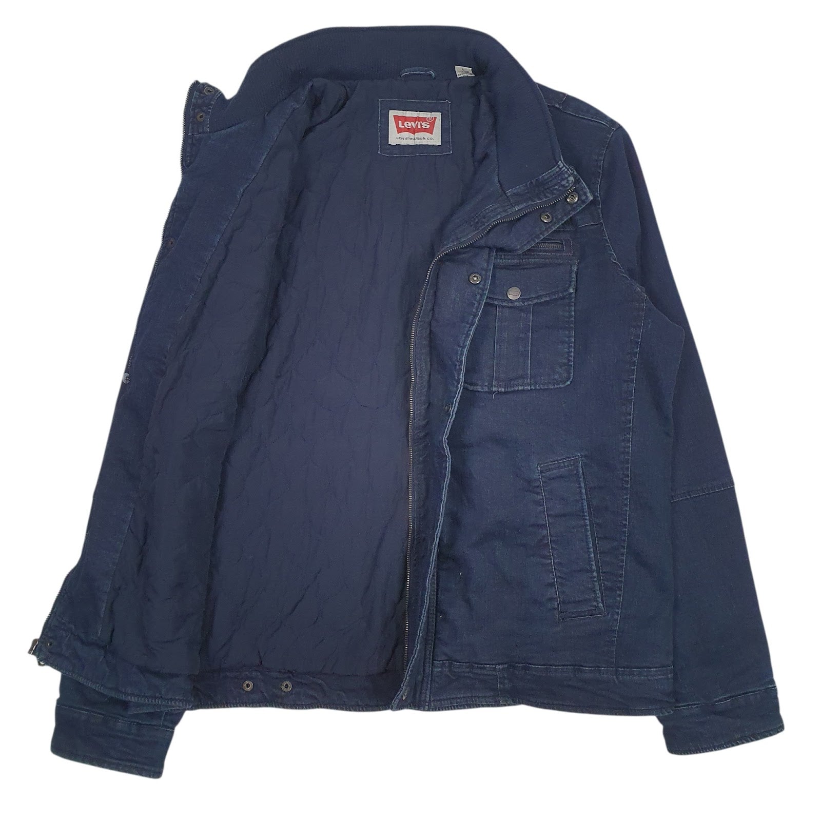 Mens Navy Levis Padded  Coat