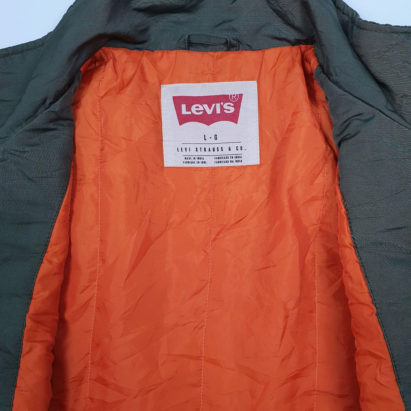 Mens Green Levis Windbreaker  Coat