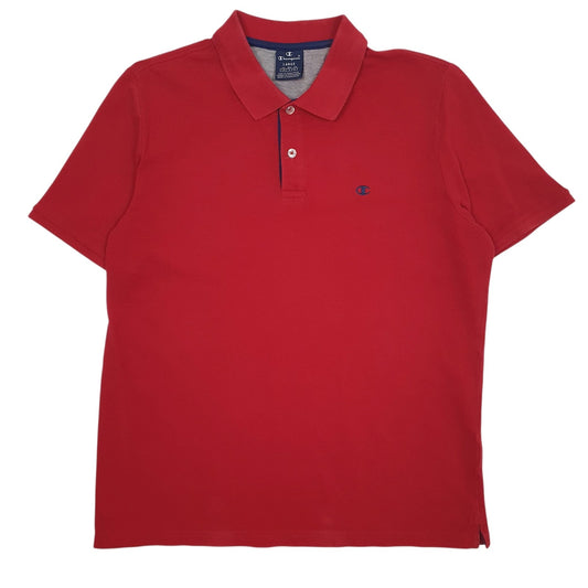 Mens Red Champion  Short Sleeve Polo Shirt