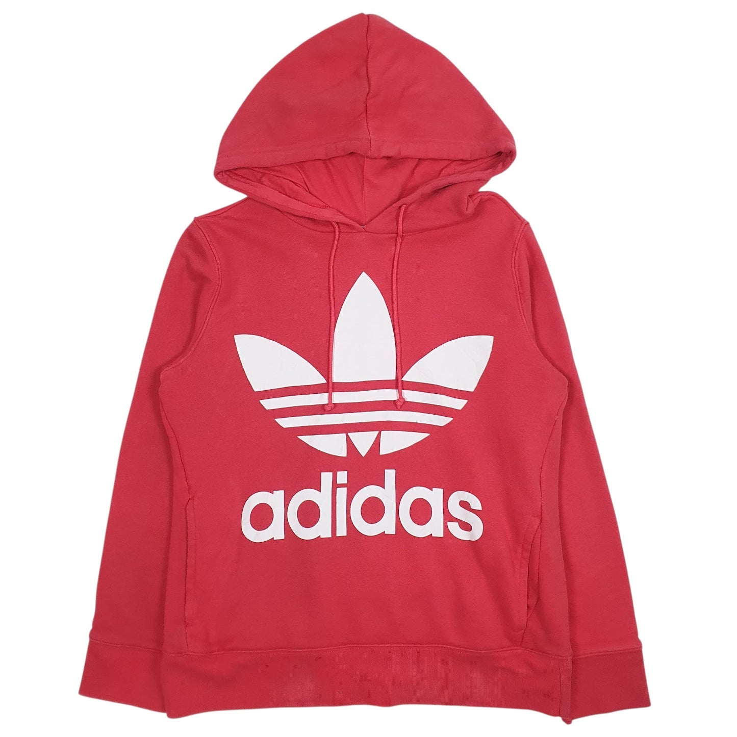 Womens Red Adidas Spellout Hoodie Jumper