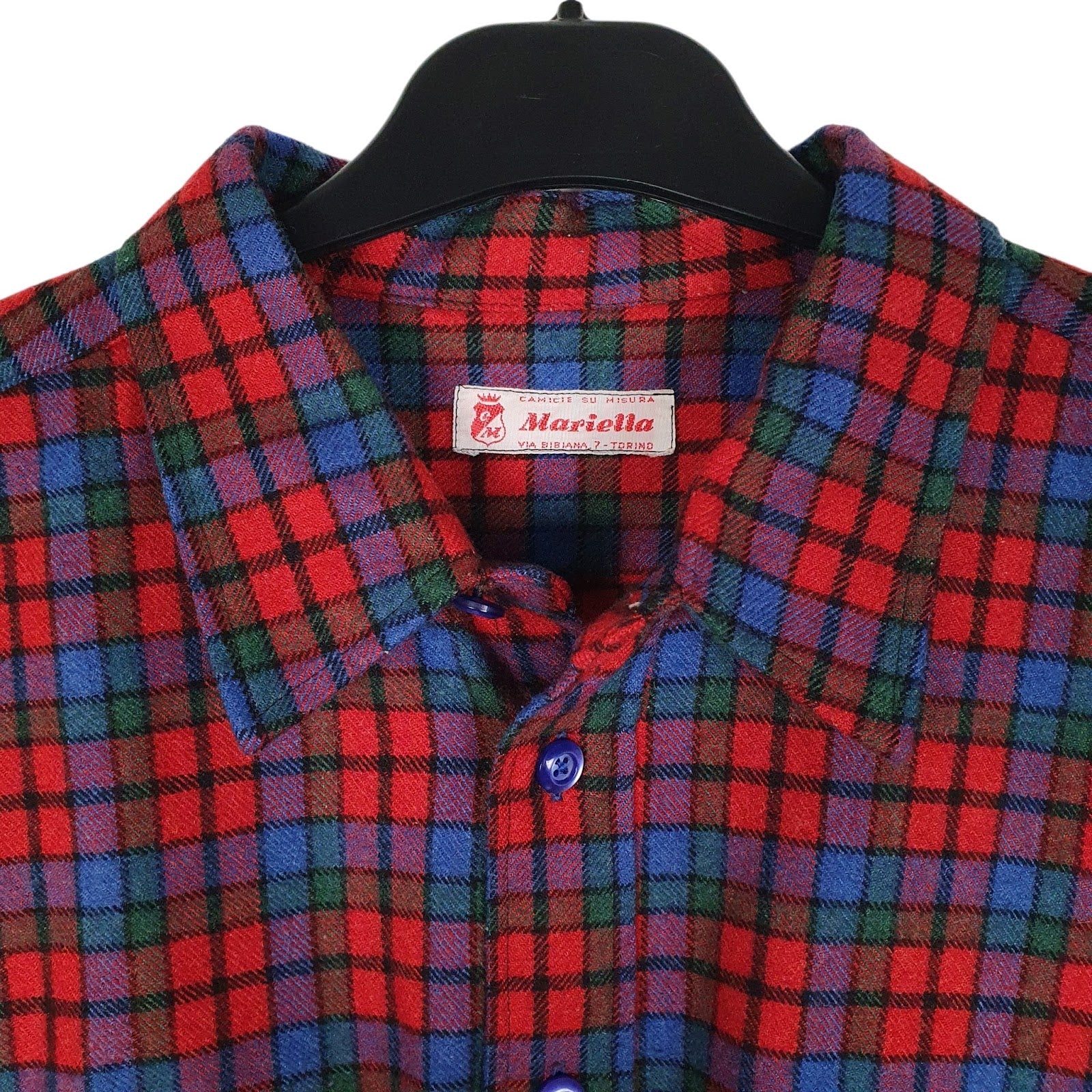 Mens Red Mariella Plaid Flannel Vintage 90s  Shirt