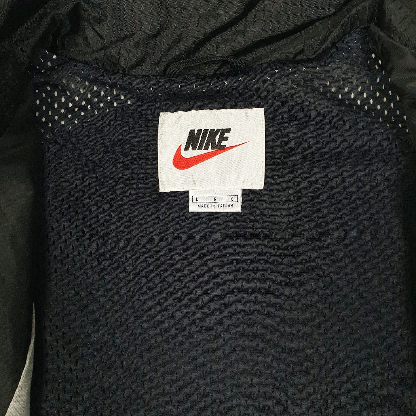 Mens Black Nike Vintage 90s Hoodie Coat