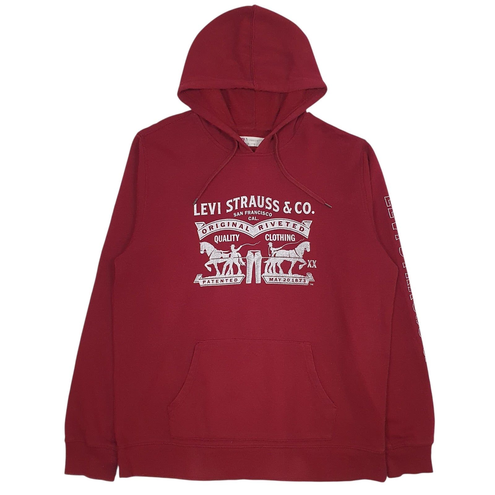 Mens Burgundy Levis  Hoodie Jumper
