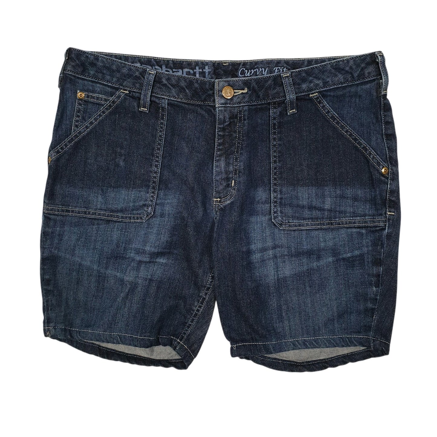 Womens Blue Carhartt WB071 Denim Shorts