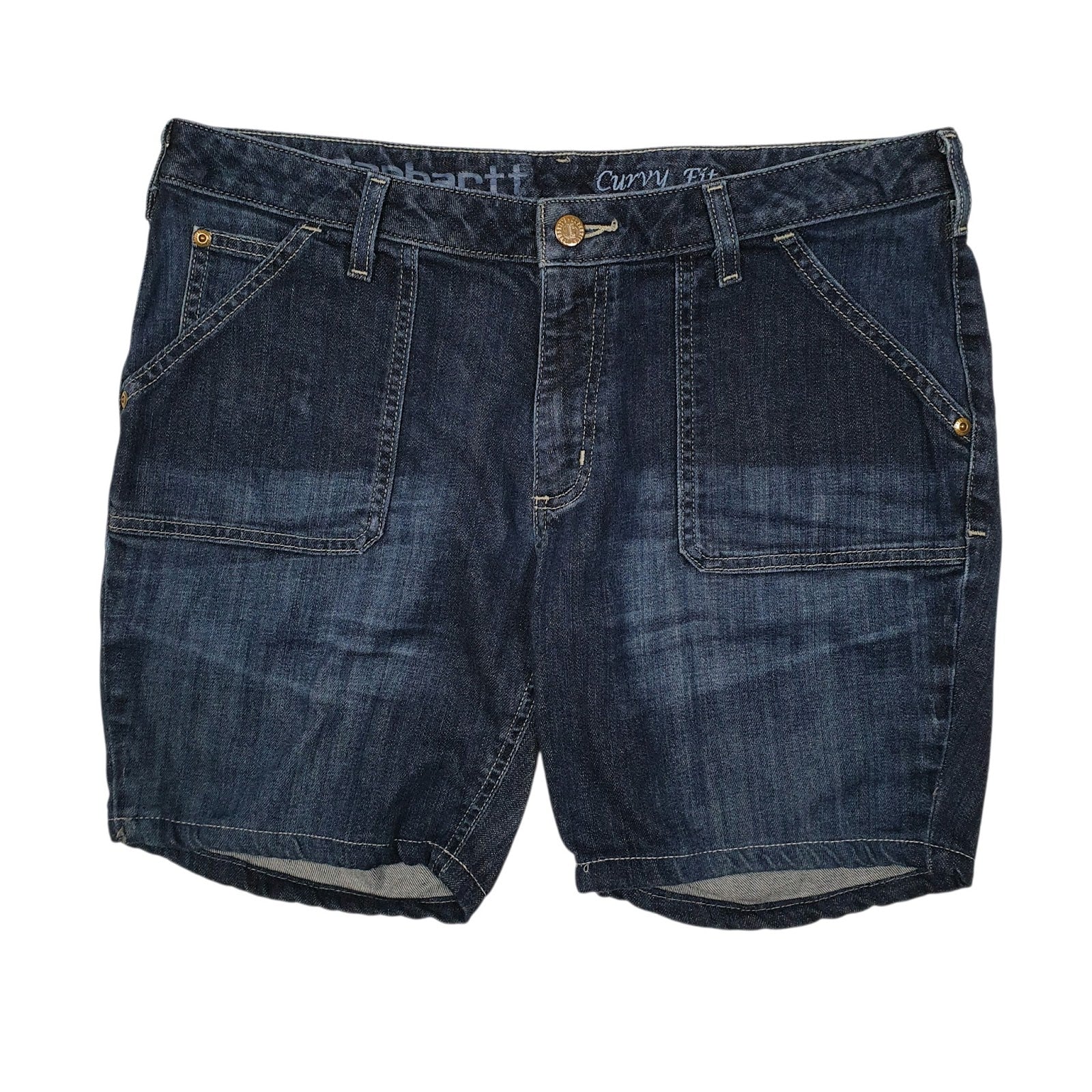 Womens Blue Carhartt WB071 Denim Shorts