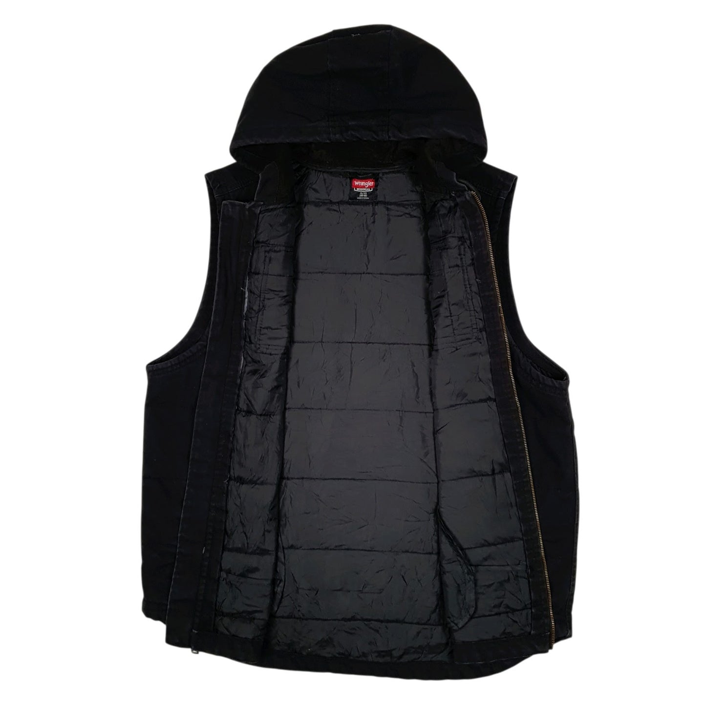 Mens Black Wrangler Vest Bodywarmer Workwear Hoodie  Coat