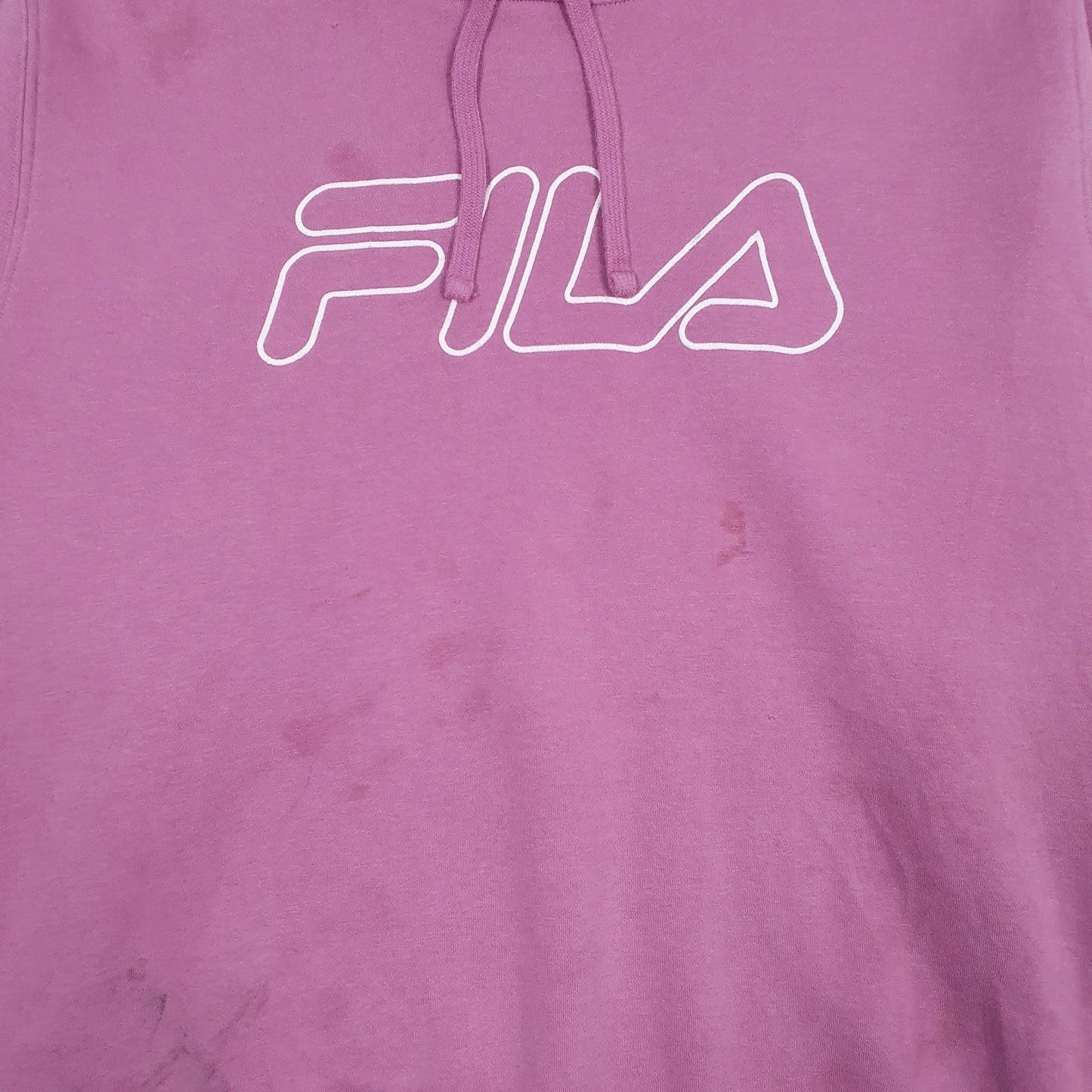 Womens Pink Fila Spellout Hoodie Jumper