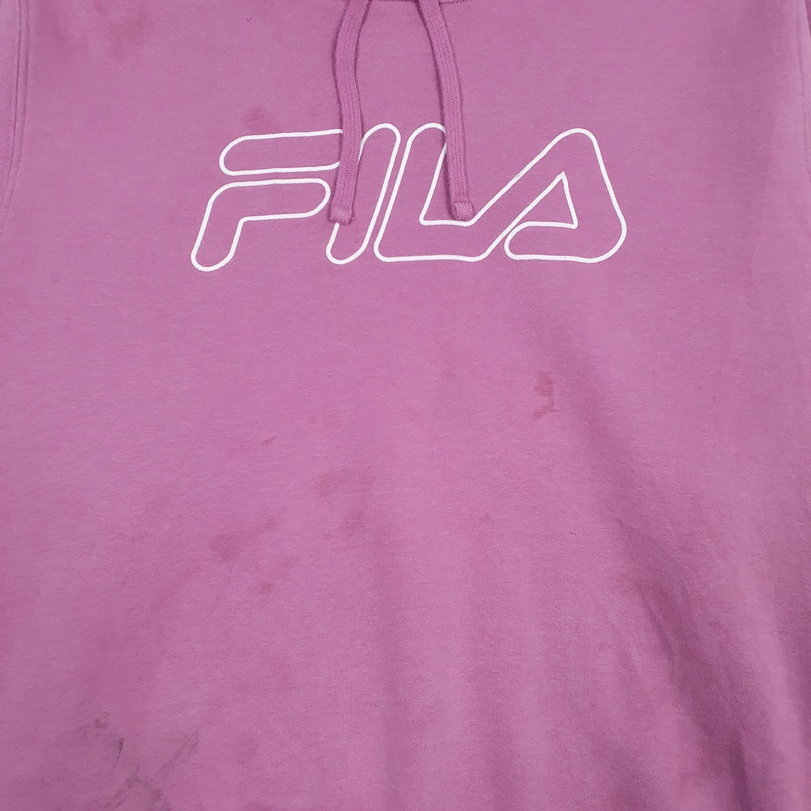 Womens Pink Fila Spellout Hoodie Jumper