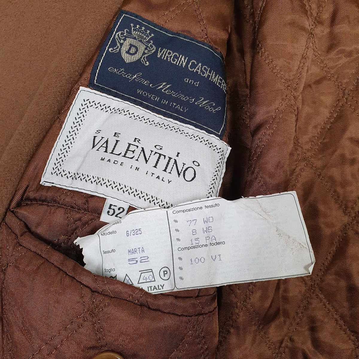 Mens Brown Valentino Cashmere Longline  Coat
