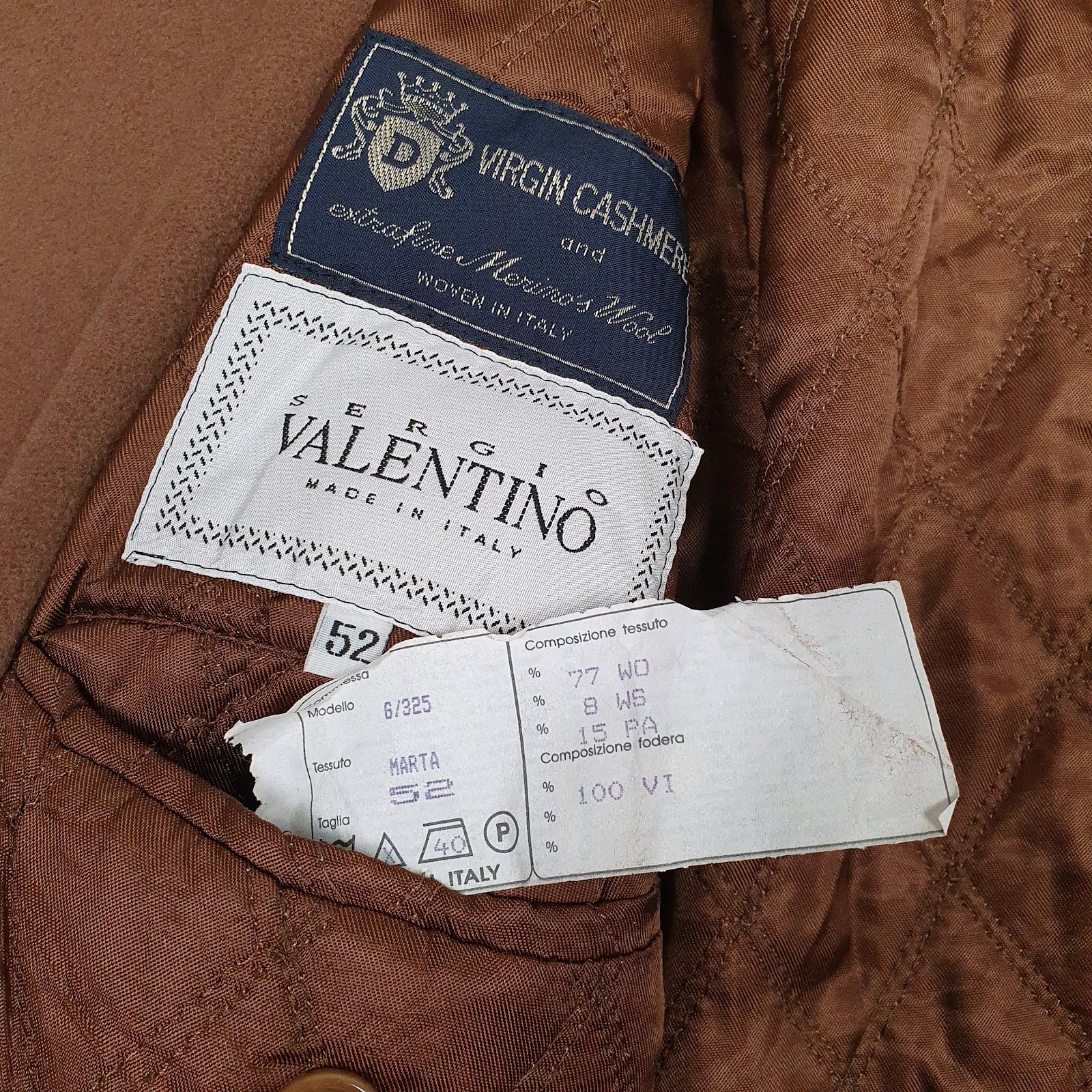 Mens Brown Valentino Cashmere Longline  Coat