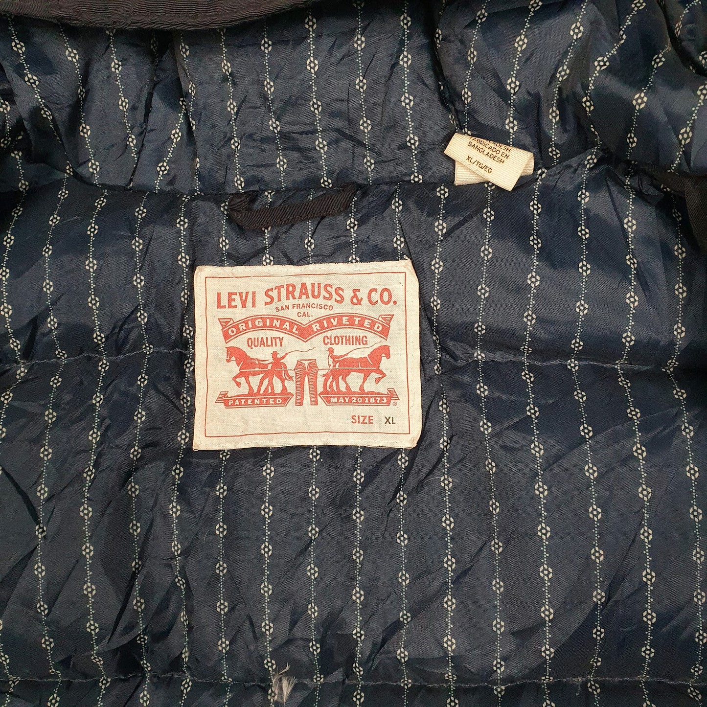 Mens Navy Levis   Coat