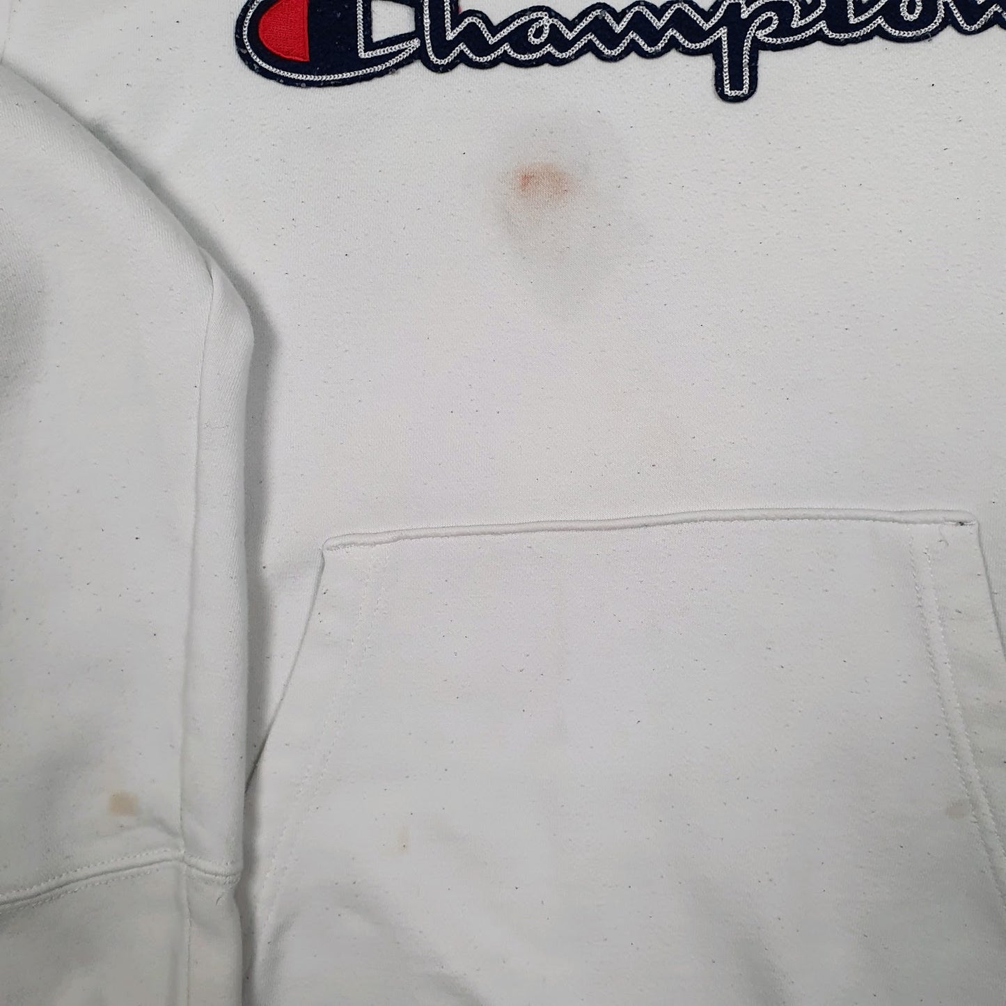 Mens White Champion  Hoodie Jumper
