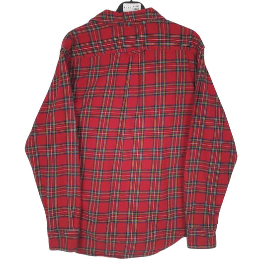 Mens Red Eddie Bauer Flannel  Shirt