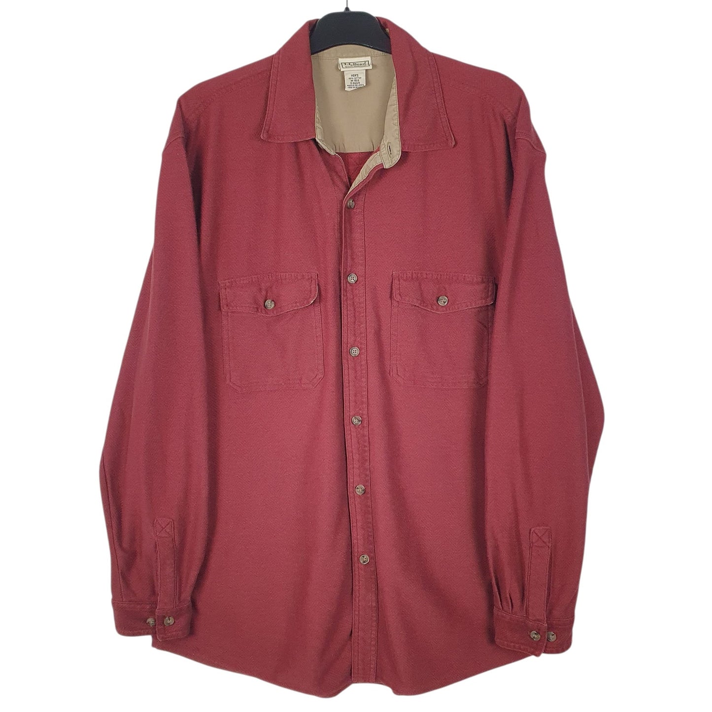Mens Red L.L.Bean  Long Sleeve Shirt