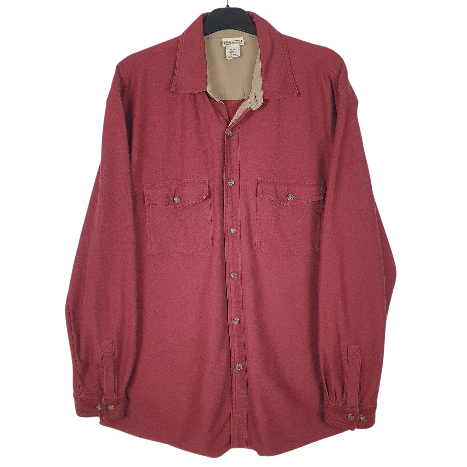 Mens Red L.L.Bean  Long Sleeve Shirt