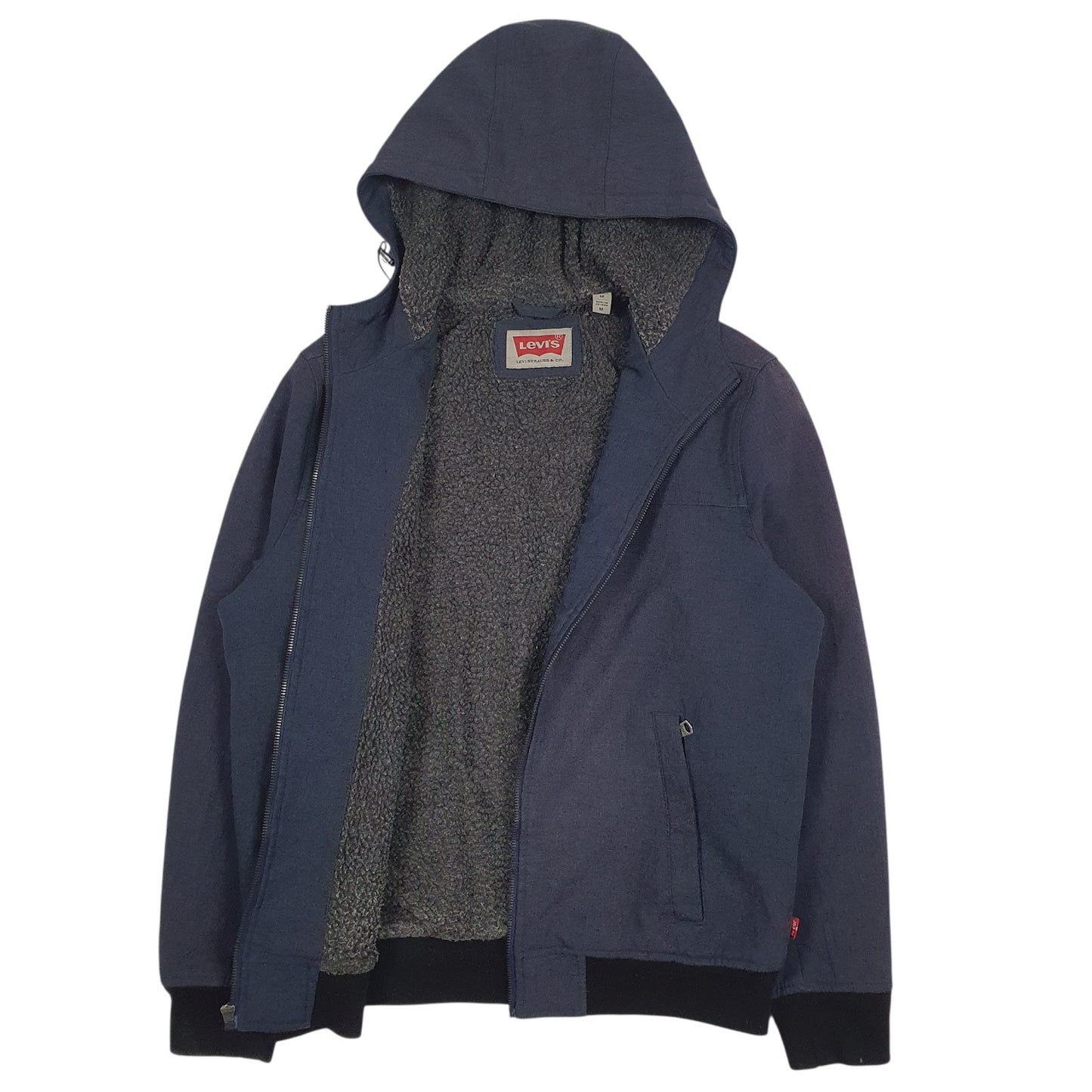 Mens Navy Levis Sherpa Lined  Coat