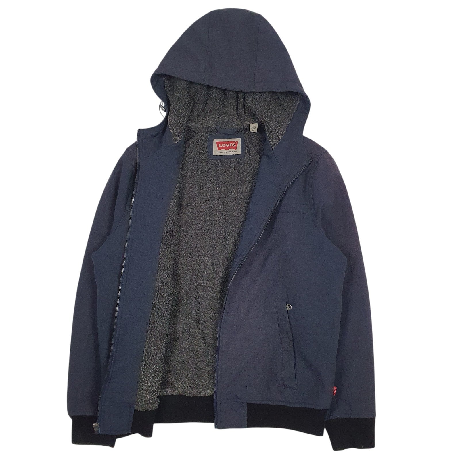 Mens Navy Levis Sherpa Lined  Coat