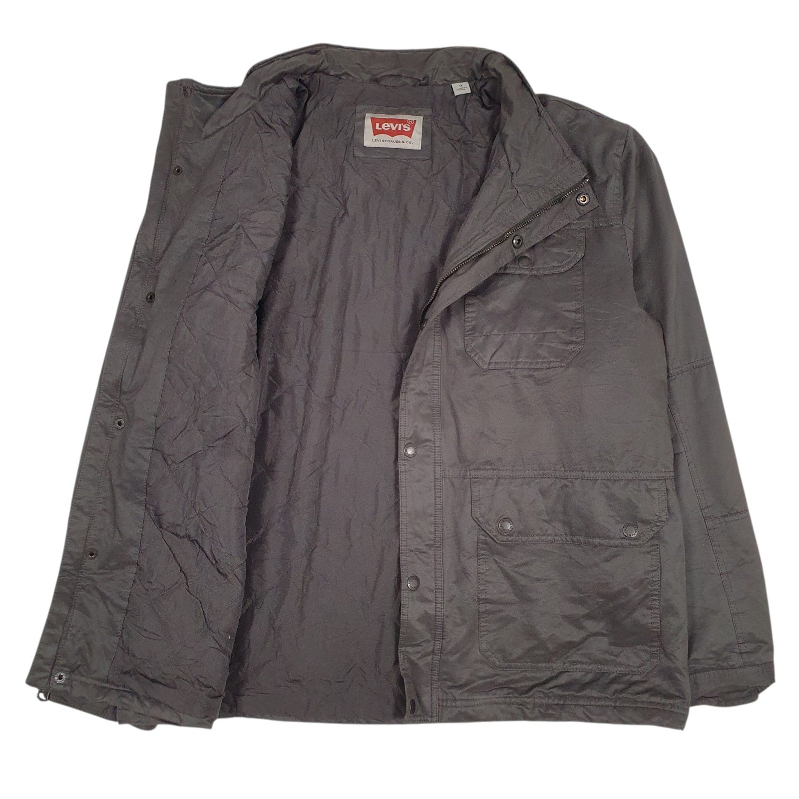 Mens Grey Levis Padded  Coat