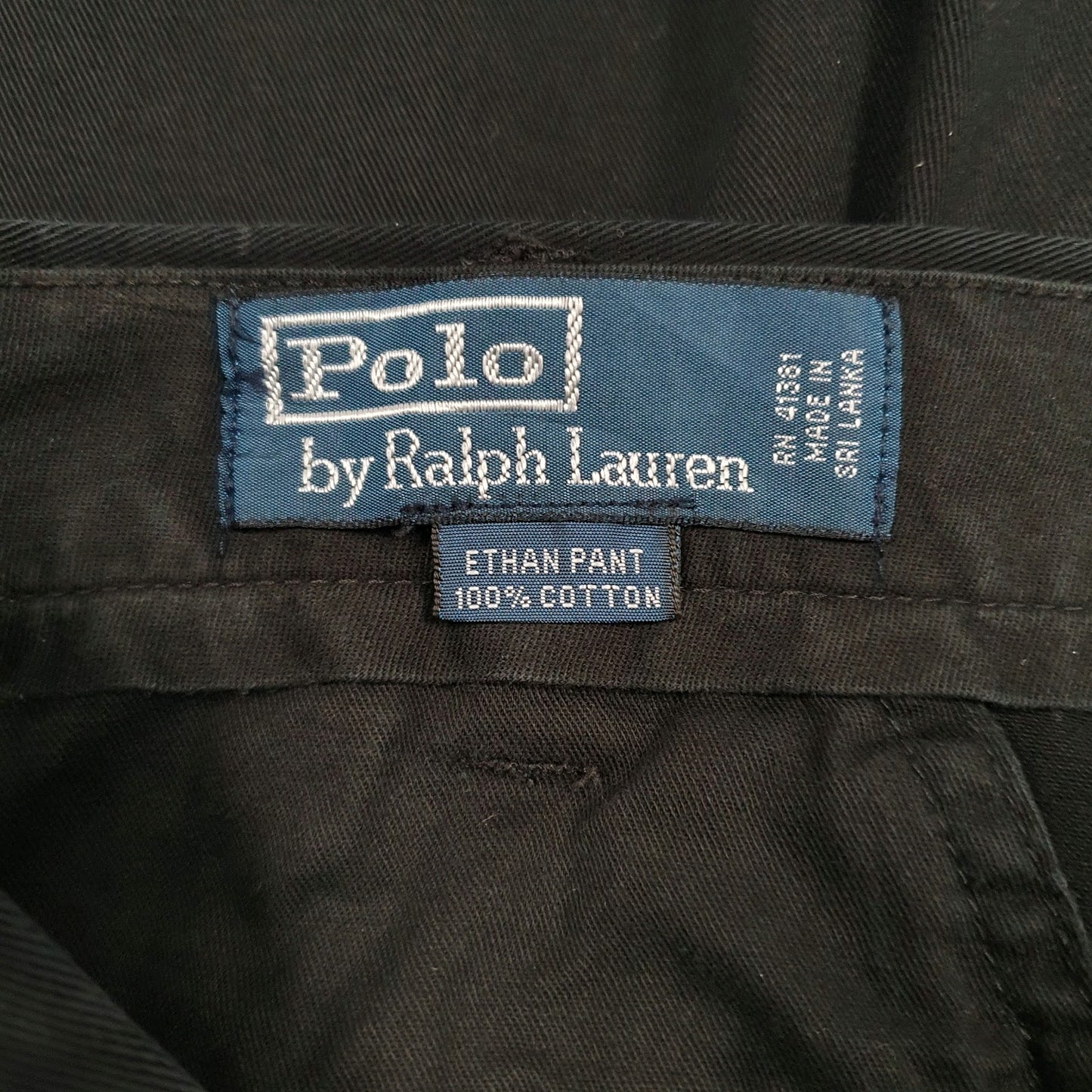 Mens Black Polo Ralph Lauren Ethan Pant Pleated  Trousers