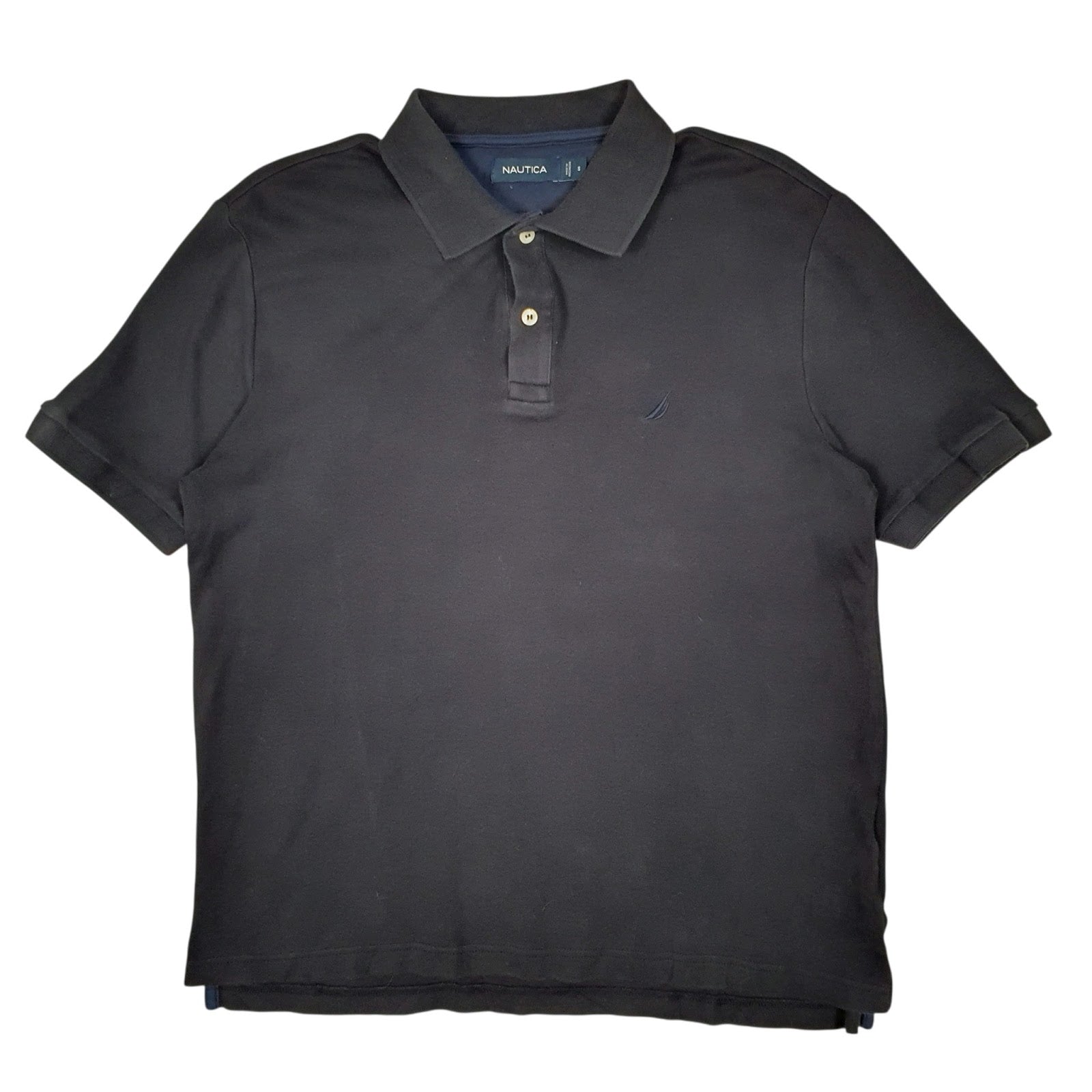 Mens Black Nautica  Short Sleeve Polo Shirt