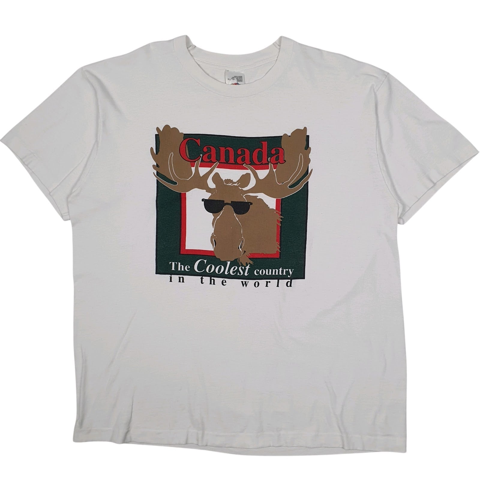 Mens White Fruit Of The Loom Canada Short Sleeve T Shirt
