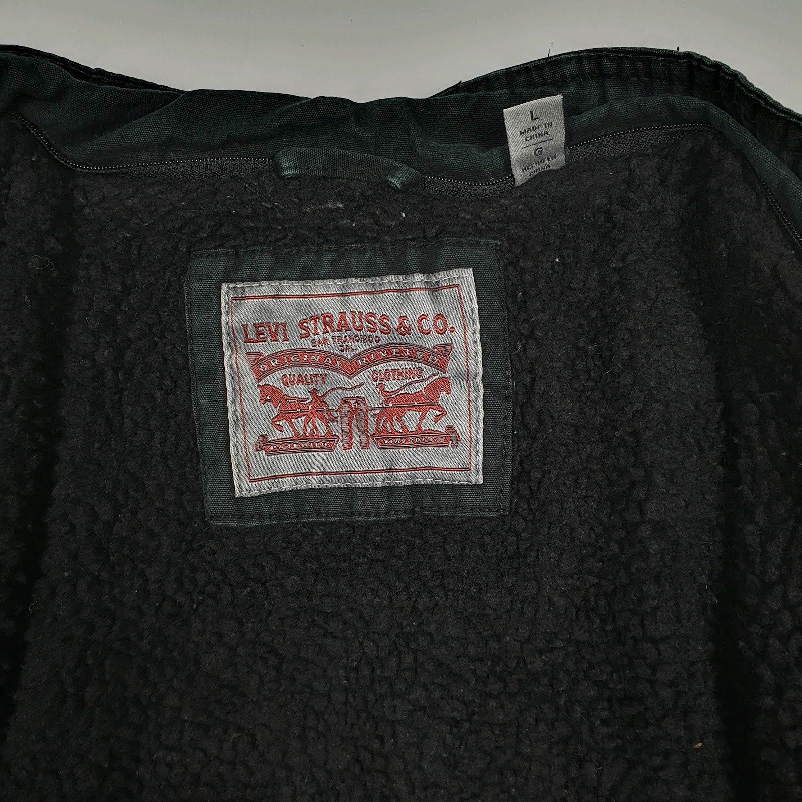 Mens Black Levis Bomber Type 3 Trucker Sherpa Lined Windbreaker  Coat