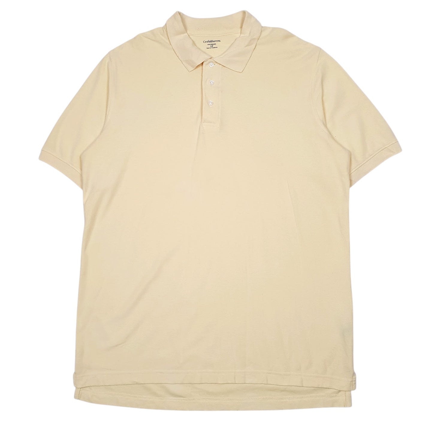 Mens Yellow Croft & Barrow  Short Sleeve Polo Shirt
