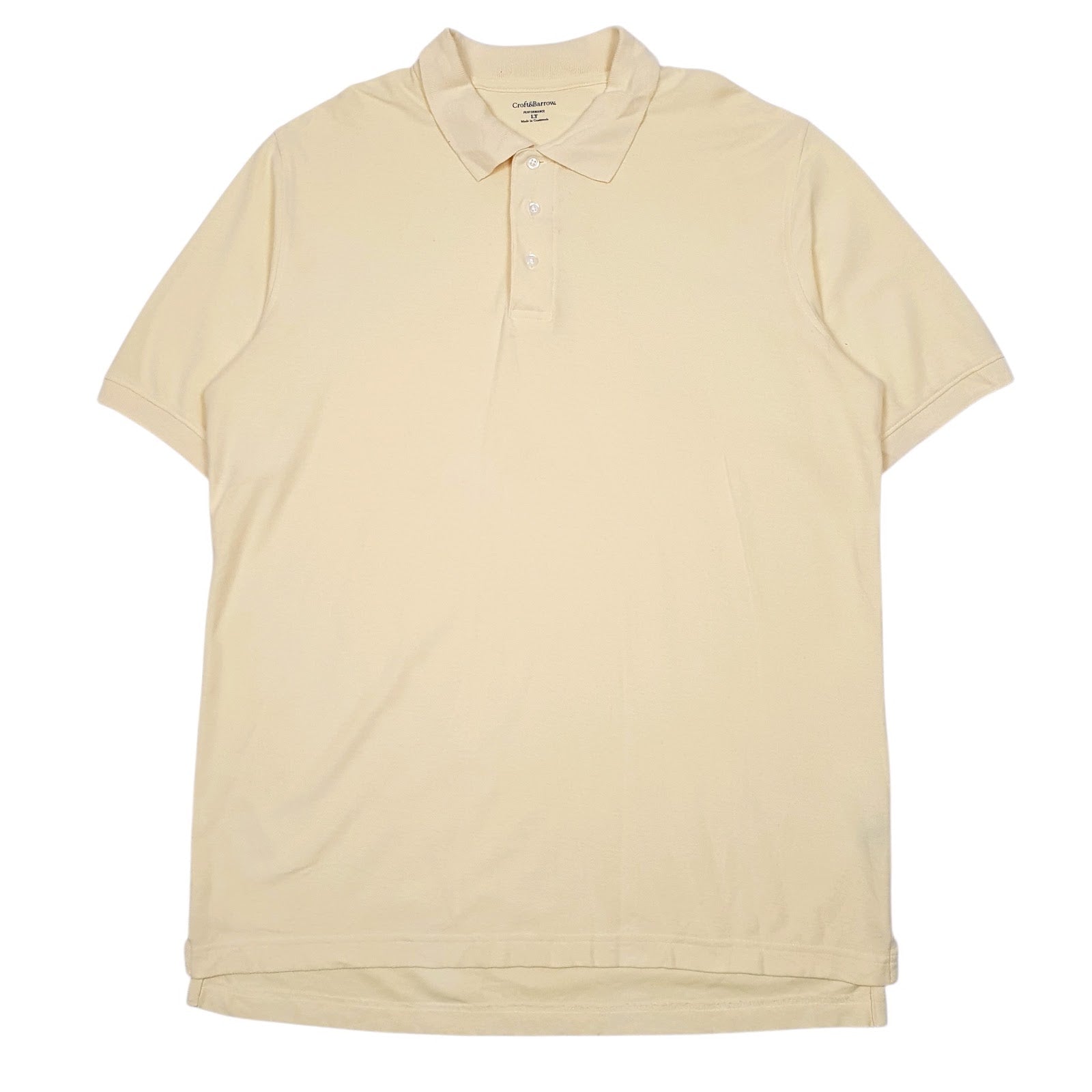 Mens Yellow Croft & Barrow  Short Sleeve Polo Shirt
