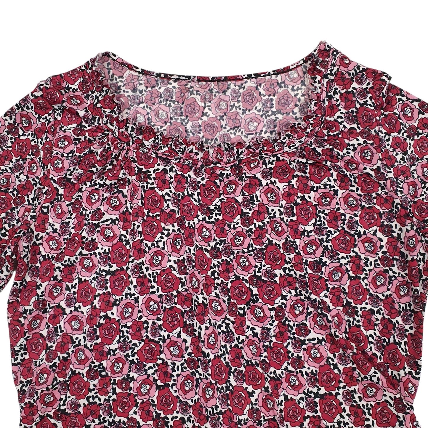 Womens Red Unbranded Floral Rose  Dress