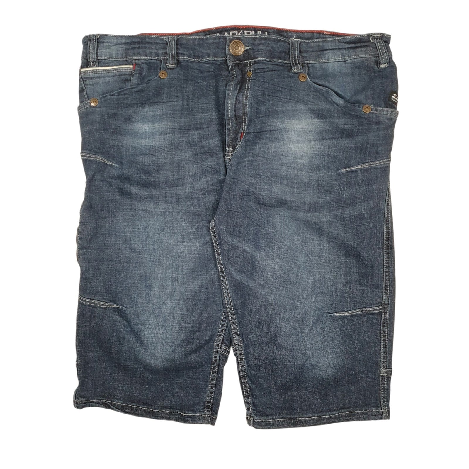 Mens Blue Blackbull Stretch Denim Shorts