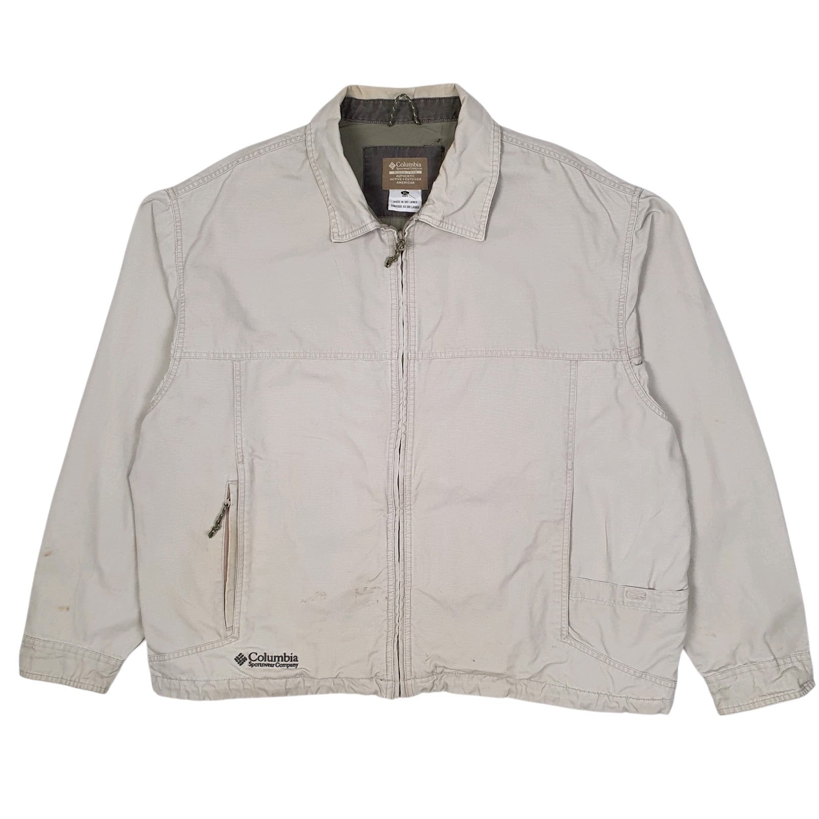 Mens Beige Columbia Sportswear Company Harrington Bomber Crewneck Coat