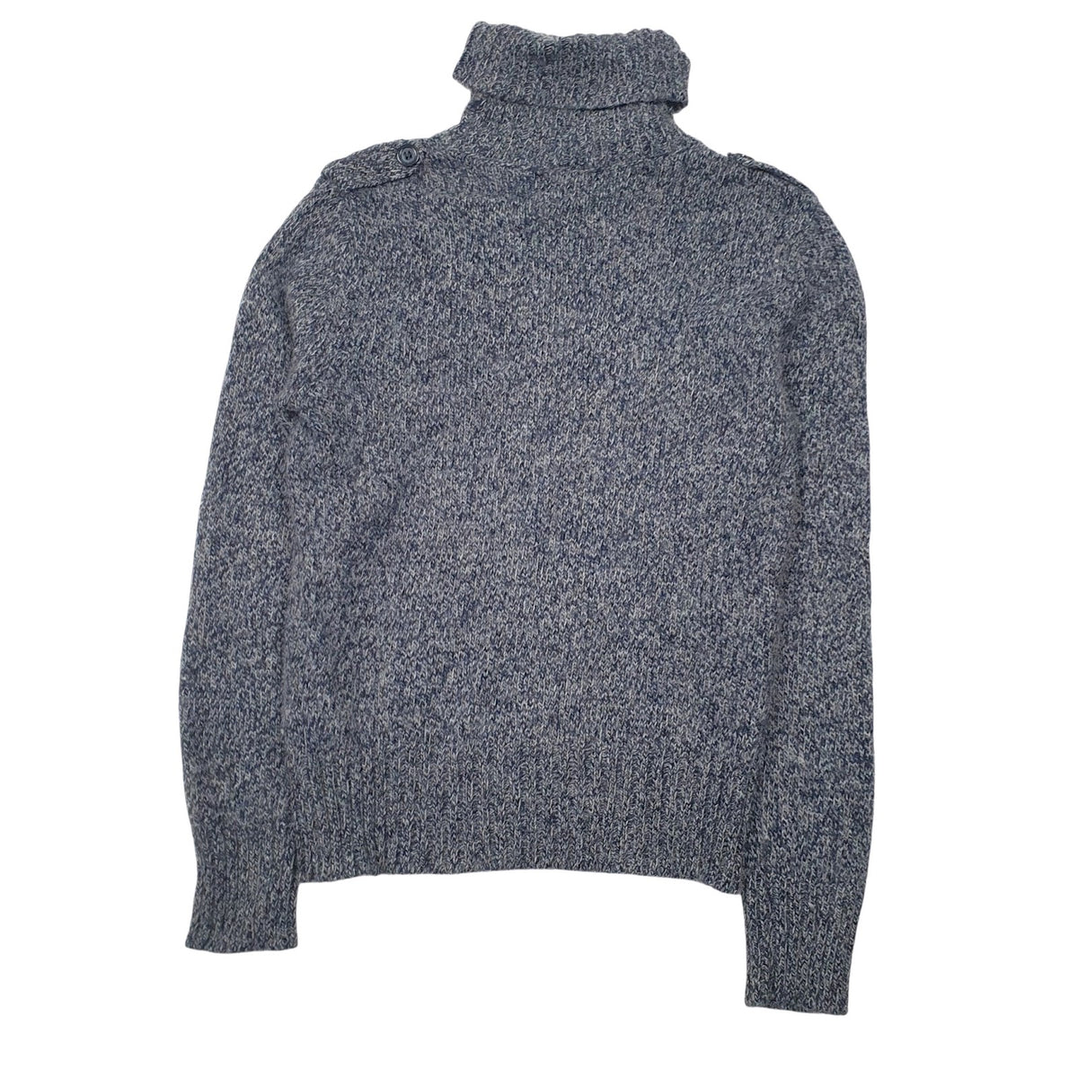 Mens Blue Benetton  Turtle Neck Jumper