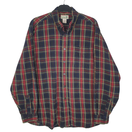 Mens Black L.L.Bean Flannel Long Sleeve Shirt