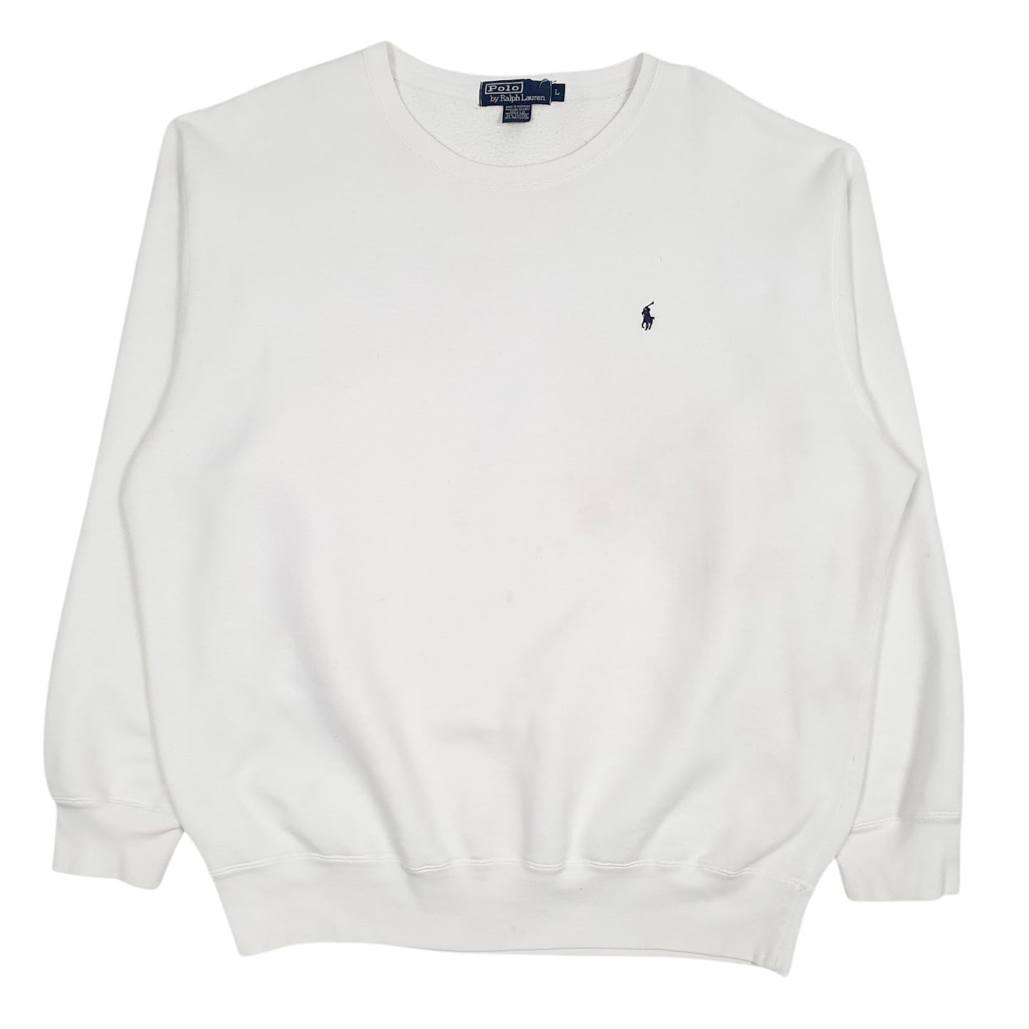 Mens White Polo Ralph Lauren  Crewneck Jumper