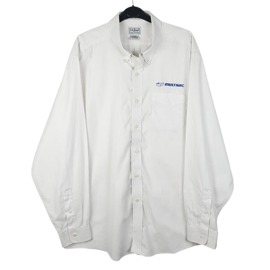 Mens White L.L.Bean  Long Sleeve Shirt