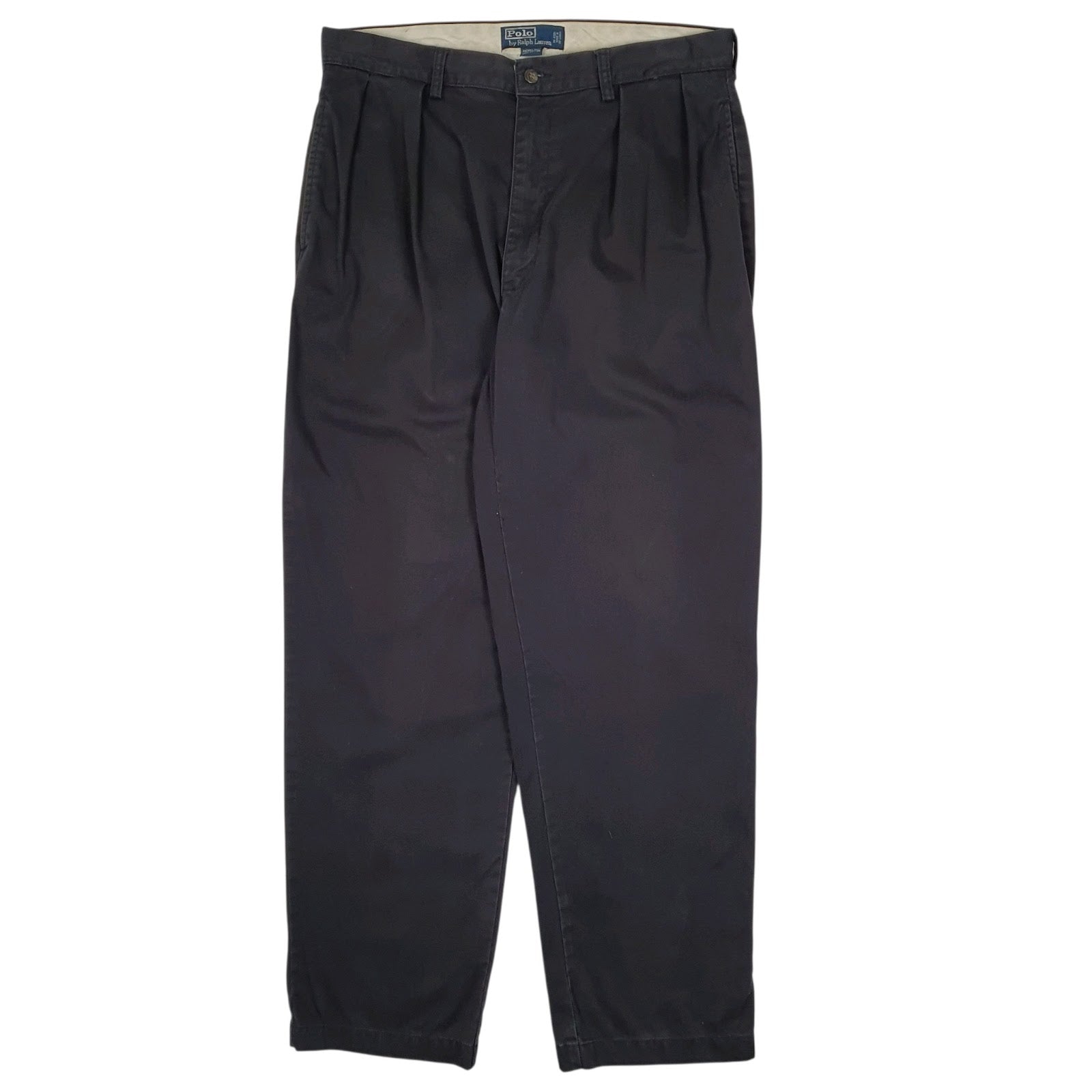 Mens Navy Polo Ralph Lauren Andrew Pant Double Pleated Chino Trousers