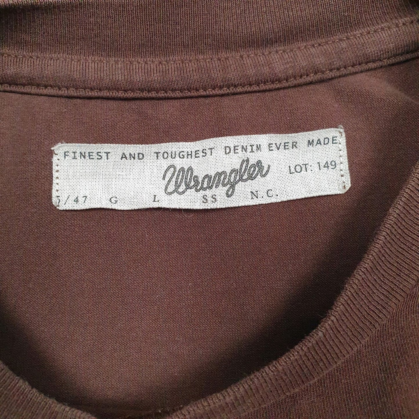 Mens Brown Wrangler   T Shirt