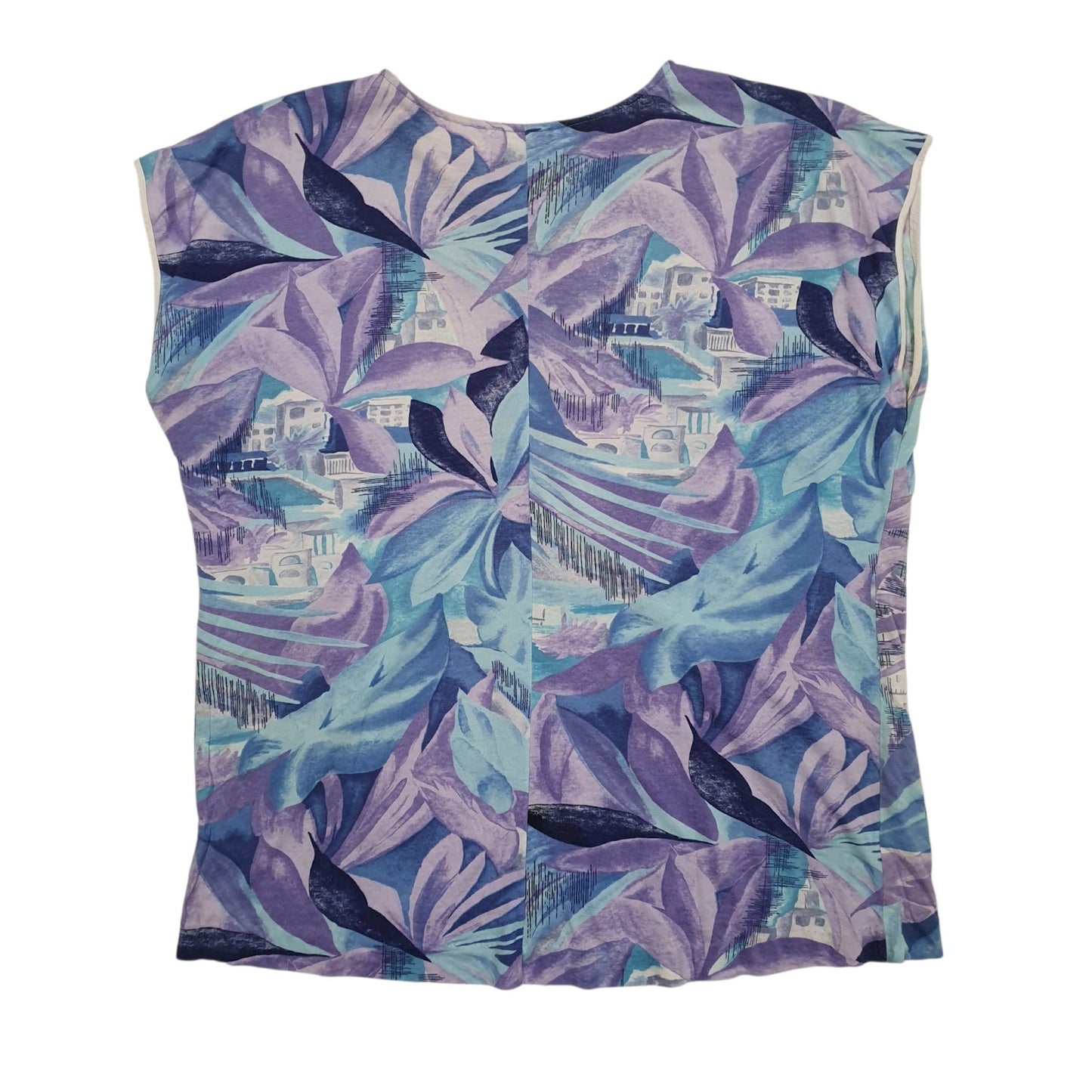 Womens Blue Unbranded Floral Blouse  T Shirt