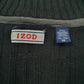 Mens Black Izod Cable Knit Quarter Zip Jumper
