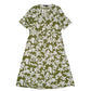 Womens Green Fig  Short Sleeve Dress