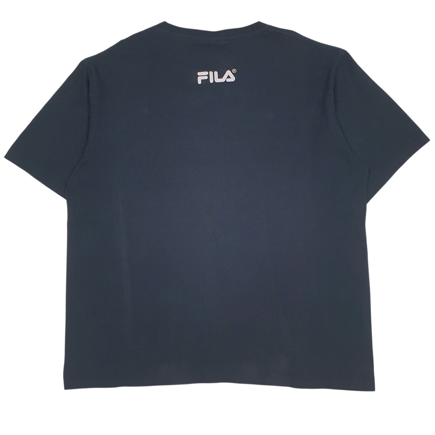 Mens Navy Fila Spellout  T Shirt