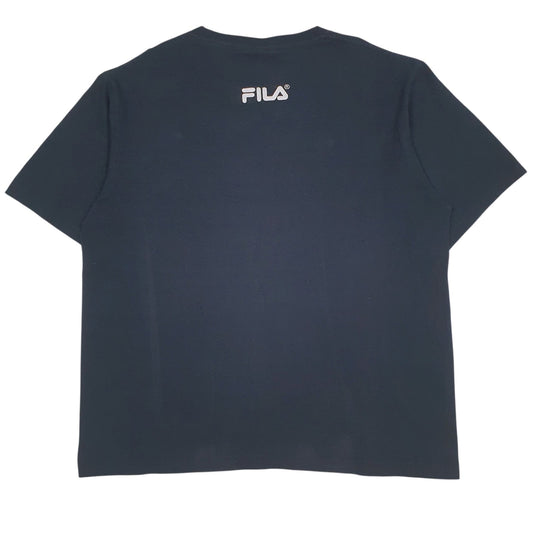 Mens Navy Fila Spellout  T Shirt