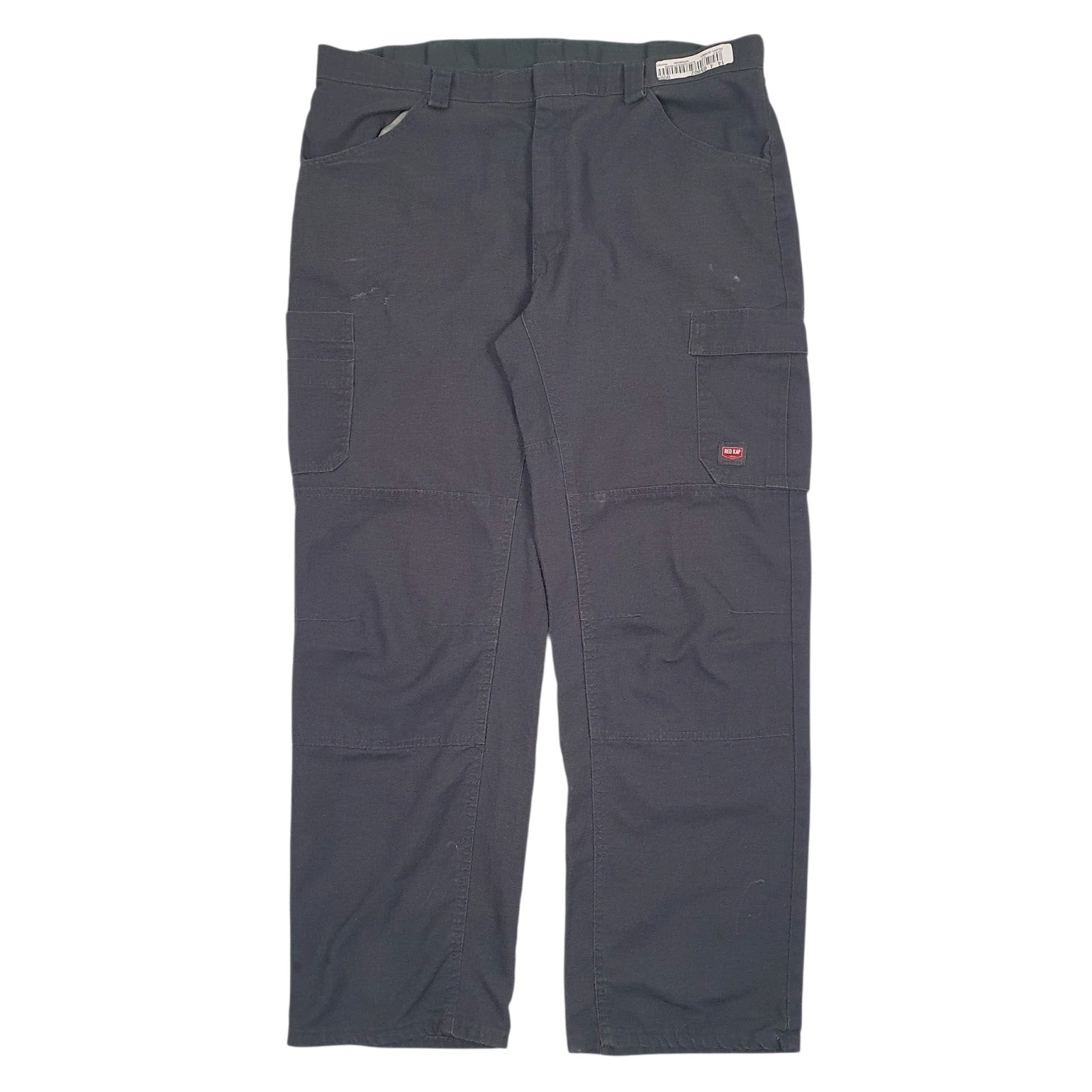 Mens Grey Red Kap Workwear Double Knee Cargo Trousers