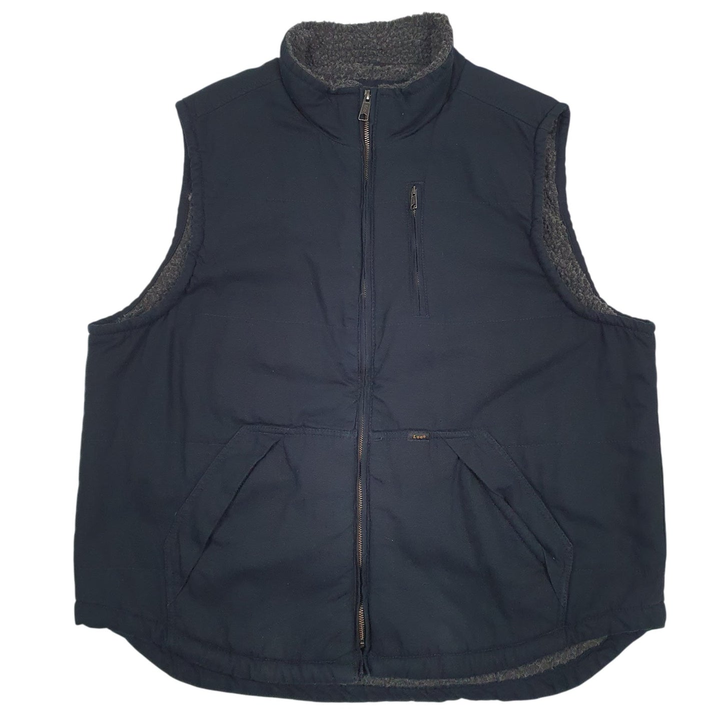 Mens Navy Lee Sherpa Lined  Coat