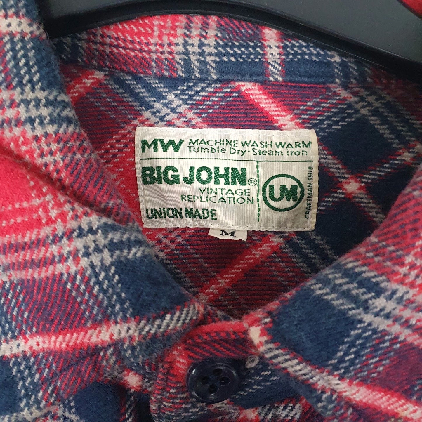 Mens Red Big John Vintage Flannel  Shirt