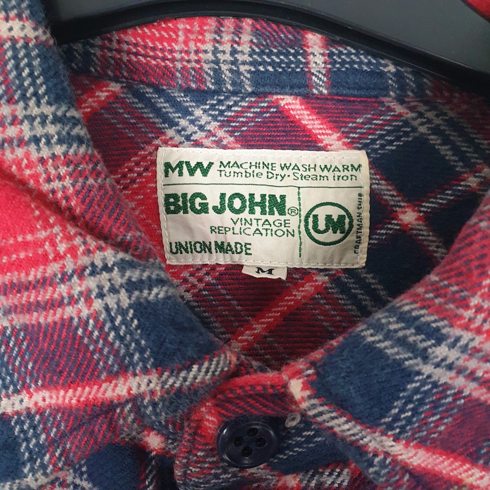 Mens Red Big John Vintage Flannel  Shirt