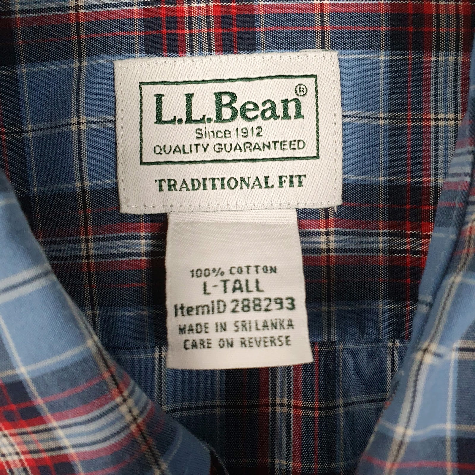 Mens Blue L.L.Bean   Shirt
