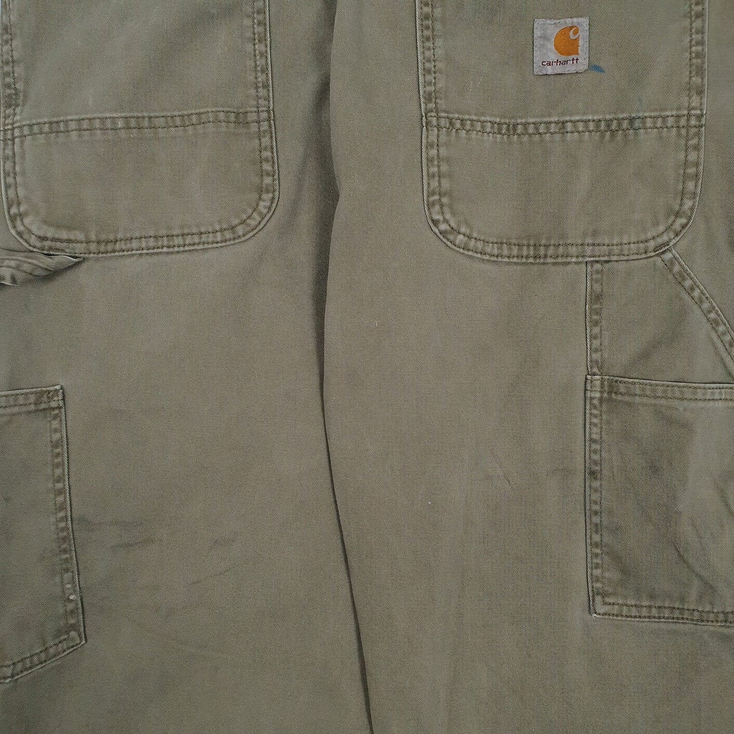 Mens Green Carhartt B324 ARG Workwear Full Zip Trousers