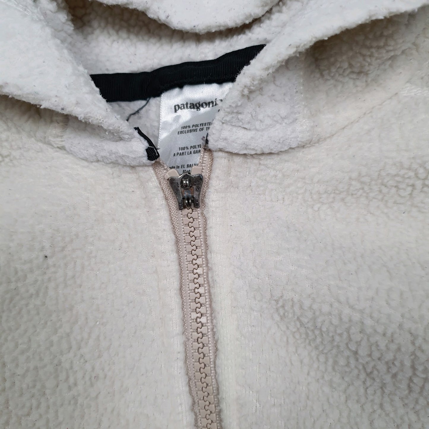 Womens White Patagonia Synchilla Arctic Hoodie Full Zip Jumper