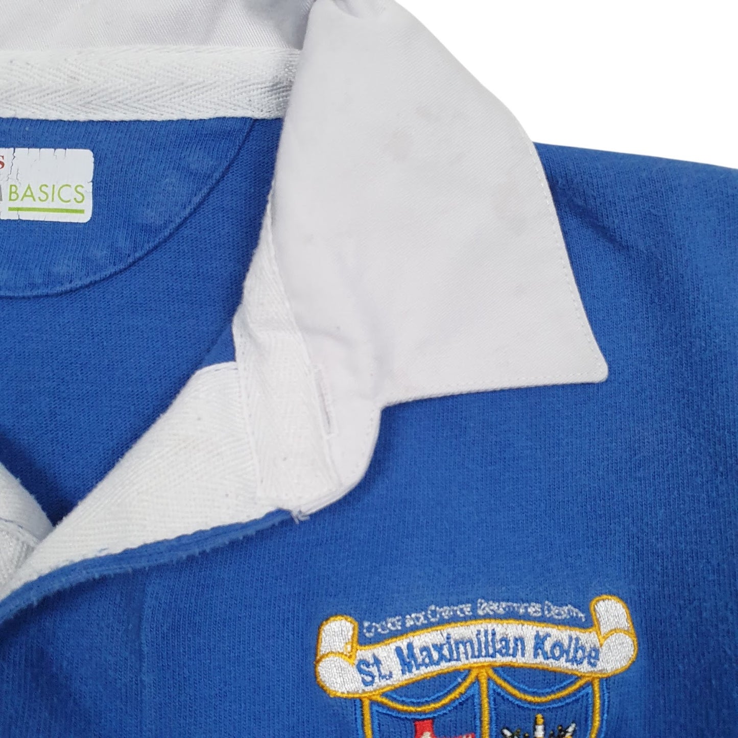 Mens Blue Uniform Basics Rugby Crewneck Polo Shirt